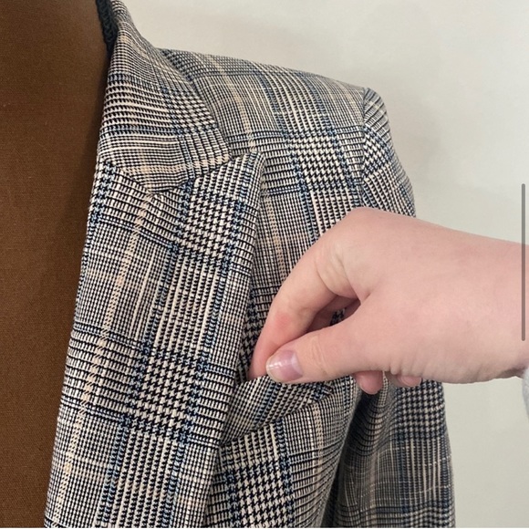 Veronica Beard Gia Dickey Glenn Plaid one button Jacket in blue multi size 2 - Picture 6 of 11